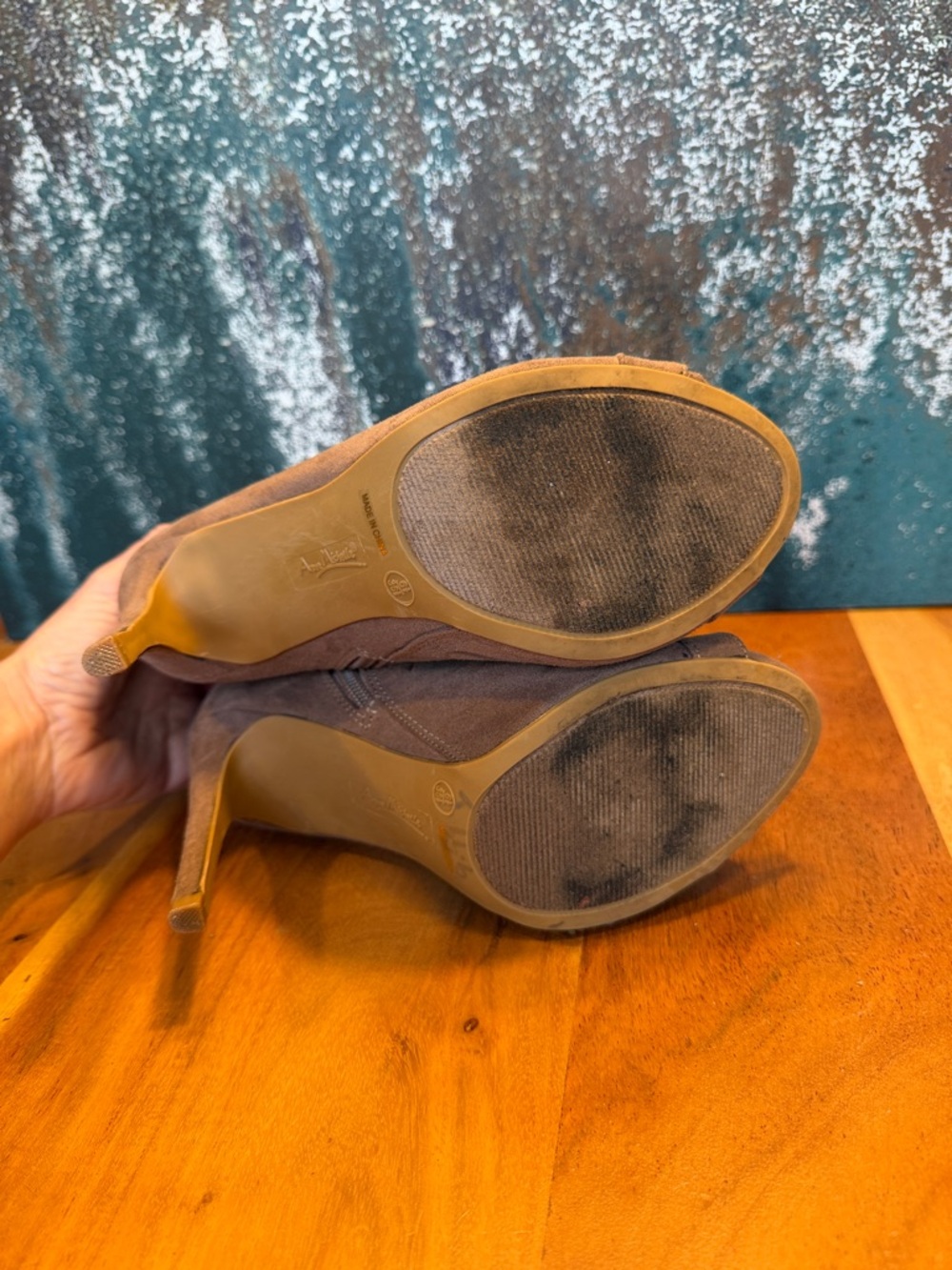 Anne Michelle Y2K Inspired Taupe Lace-Up Heeled Booties (VGUC) - Picture 8 of 13